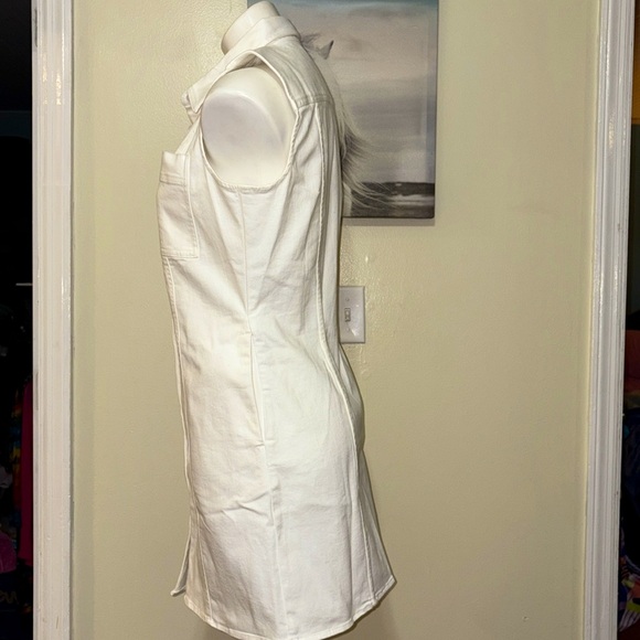 BANANA REPUBLIC White Sleeveless Denim Button Up Dress Size Small NWT - Picture 7 of 17